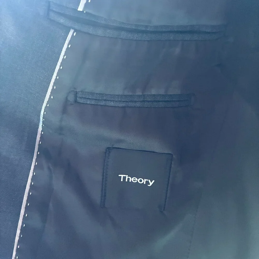 Theory Dark Gray Regular-Fit Xylo NP Wool Sportcoat - Size 40R